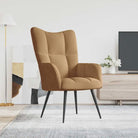 Chique en modern relaxfauteuil met blokpatroon - Bruin / 1 / Zonder voetensteun - Fauteuils & Relaxfauteuils
