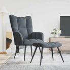 Chique en modern relaxfauteuil met blokpatroon - Donkergrijs / 1 / Met voetensteun - Fauteuils & Relaxfauteuils