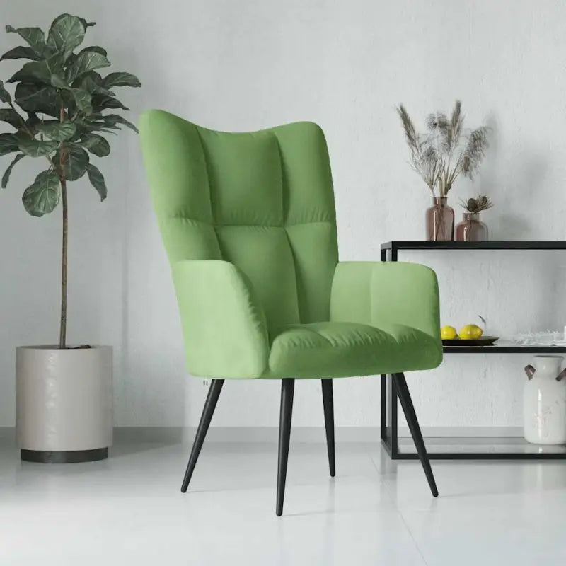 Chique en modern relaxfauteuil met blokpatroon - Lichtgroen / 1 / Zonder voetensteun - Fauteuils & Relaxfauteuils