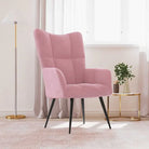Chique en modern relaxfauteuil met blokpatroon - Roze / 1 / Zonder voetensteun - Fauteuils & Relaxfauteuils