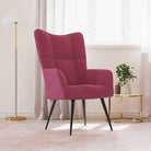 Chique en modern relaxfauteuil met blokpatroon - Wijnrood / 1 / Zonder voetensteun - Fauteuils & Relaxfauteuils