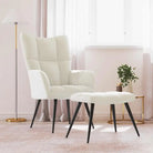 Chique en modern relaxfauteuil met blokpatroon - Wit / 1 / Met voetensteun - Fauteuils & Relaxfauteuils