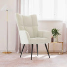 Chique en modern relaxfauteuil met blokpatroon - Wit / 1 / Zonder voetensteun - Fauteuils & Relaxfauteuils