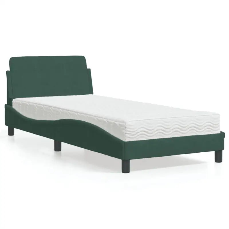 Comfortabel bed met multiplex lattenbodem en 22d PU-schuim voor optimale nachtrust - Donkergroen / 90 x 190 cm - Bedden