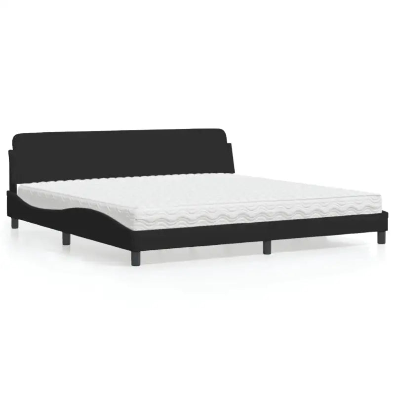 Comfortabel bed met multiplex lattenbodem en 22d PU-schuim voor optimale nachtrust - Zwart / 200 x 200 cm - Bedden &