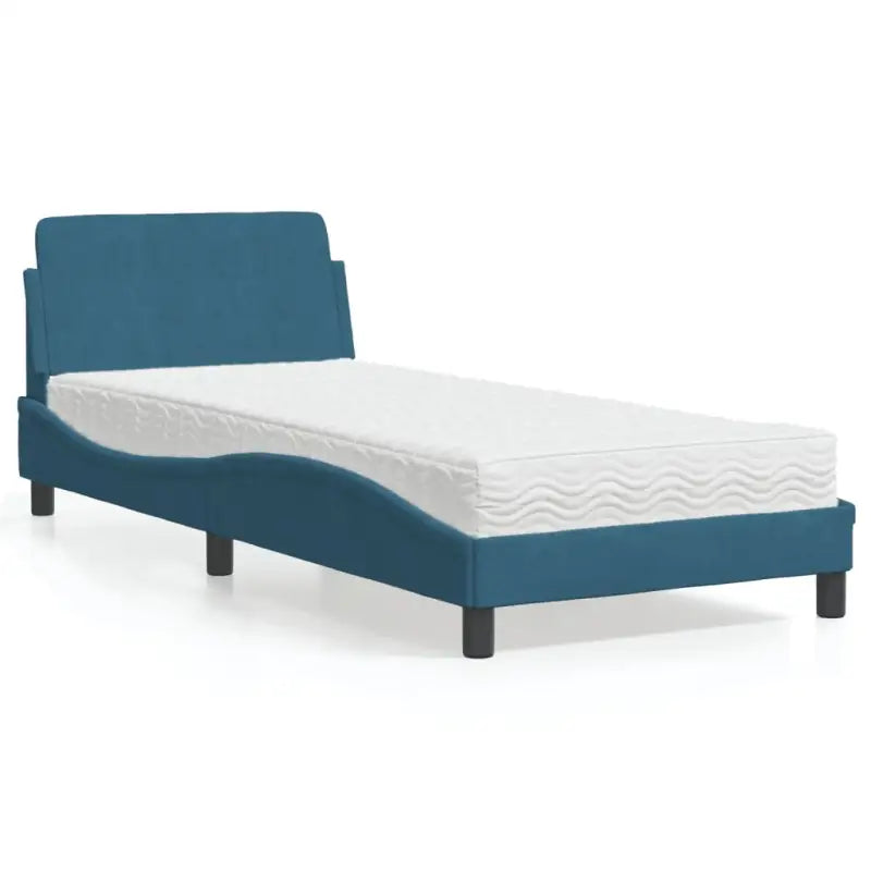 Comfortabel bed met multiplex lattenbodem en 22d PU-schuim voor optimale nachtrust - Blauw / 90 x 200 cm - Bedden &
