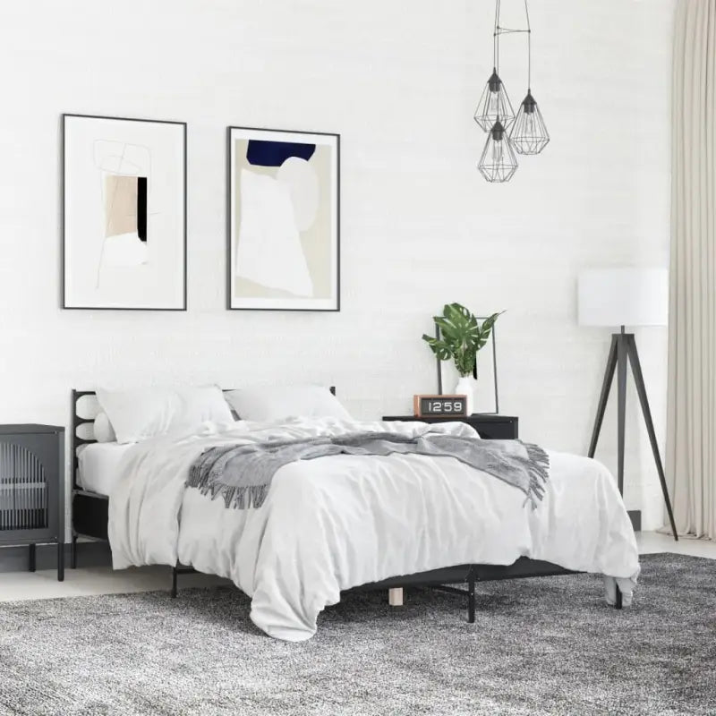 Comfortabel bedframe van bewerkt hout voor elke slaapkamer - Zwart / 120 x 200 cm - Bedden & bedframes