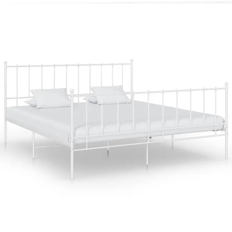 Comfortabel bedframe van gepoedercoat metaal voor heerlijke nachtrust - Wit / 140 x 200 cm - Bedden & bedframes