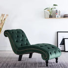 Comfortabele chaise longue met zachte fluwelen bekleding voor thuis - Groen / 1 - Chaises longues