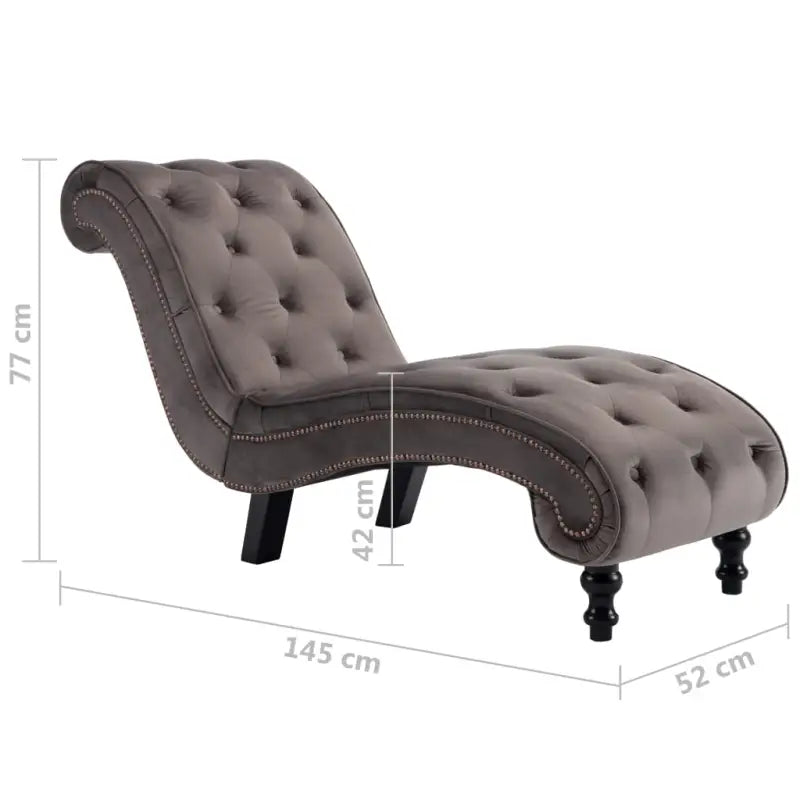 Comfortabele chaise longue met zachte fluwelen bekleding voor thuis - Chaises longues