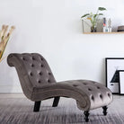 Comfortabele chaise longue met zachte fluwelen bekleding voor thuis - Grijs / 1 - Chaises longues