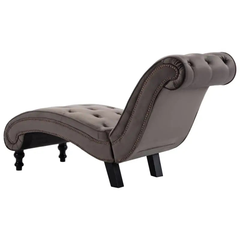 Comfortabele chaise longue met zachte fluwelen bekleding voor thuis - Chaises longues