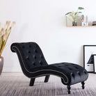 Comfortabele chaise longue met zachte fluwelen bekleding voor thuis - Zwart / 1 - Chaises longues