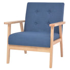 Comfortabele fauteuil met houten frame voor ontspanning en lezen - Blauw / 1 - Fauteuils & Relaxfauteuils