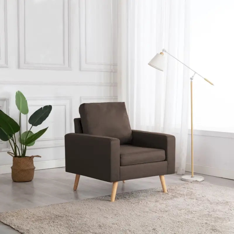 Comfortabele fauteuil met zachte stof en dik gevoerde vulling - Bruin / 1 - Fauteuils & Relaxfauteuils