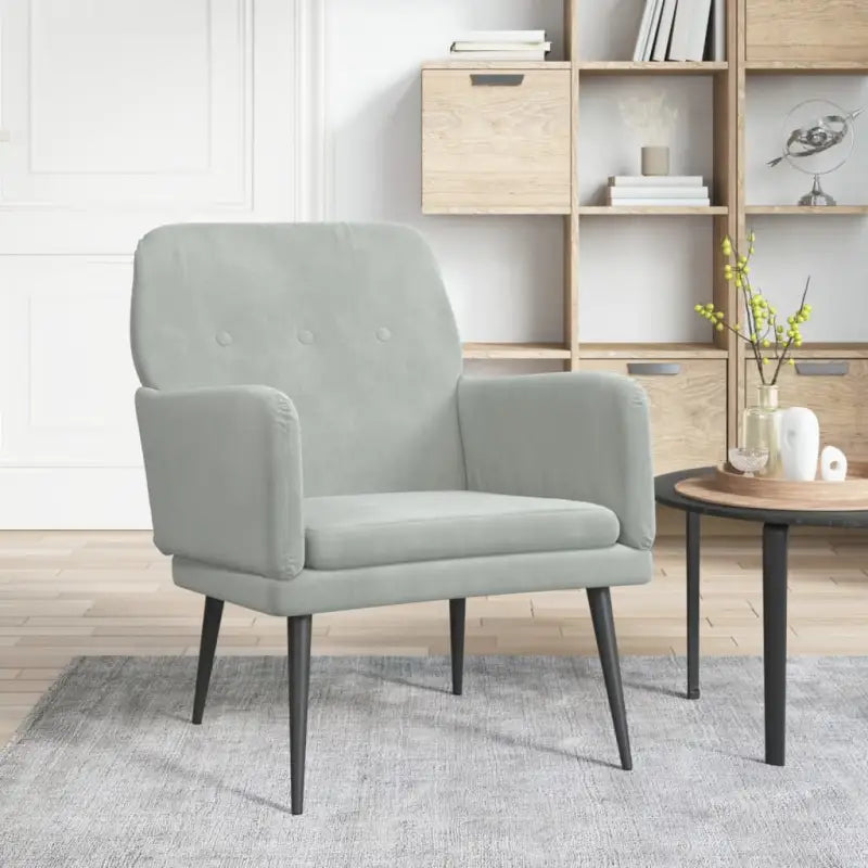 Comfortabele fluwelen relaxfauteuil voor ultiem ontspanning Gevoel - Lichtgrijs / 1 - Fauteuils & Relaxfauteuils