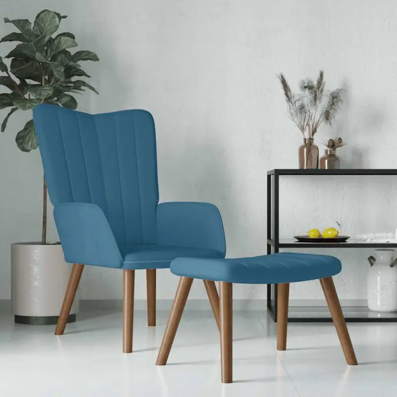 Comfortabele relaxstoel met voetenbank voor een stijlvol interieur - Blauw / 1 / Met voetensteun - Fauteuils &