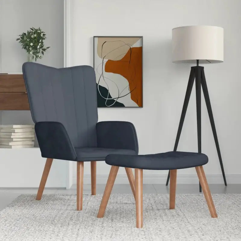Comfortabele relaxstoel met voetenbank voor een stijlvol interieur - Donkergrijs / 1 / Met voetensteun - Fauteuils &