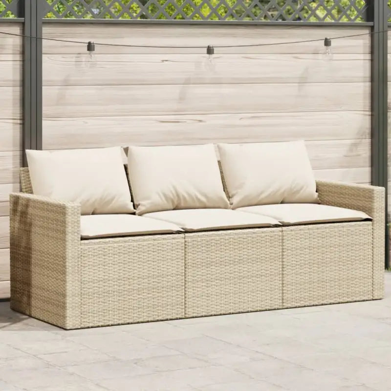 Comfortabele tuinbank van poly rattan met wasbare hoes - beige en crèmewit / 1 - Loungebanken