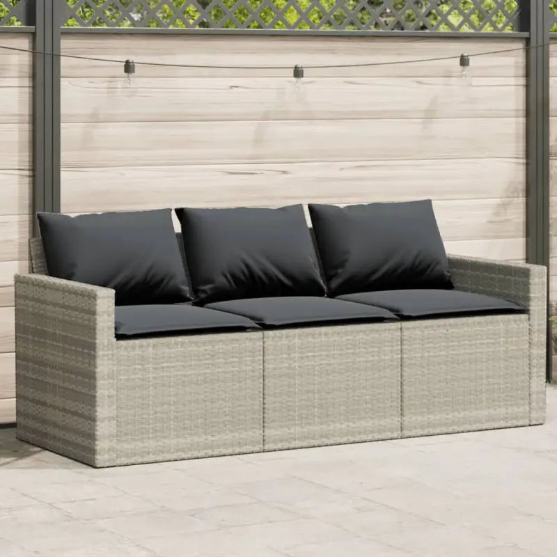 Comfortabele tuinbank van poly rattan met wasbare hoes - Lichtgrijs en donkergrijs / 1 - Loungebanken