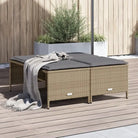 Comfortabele tuinpoefs met poly rattan en wasbare hoes - Beige / 1 - Tuinpoefs