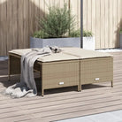 Comfortabele tuinpoefs met poly rattan en wasbare hoes - beige en crèmewit / 1 - Tuinpoefs