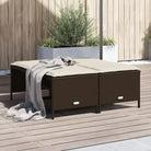 Comfortabele tuinpoefs met poly rattan en wasbare hoes - Bruin / 1 - Tuinpoefs
