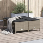 Comfortabele tuinpoefs met poly rattan en wasbare hoes - Lichtgrijs / 1 - Tuinpoefs