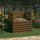 Compostbak met grote inhoud van massief grenenhout - Honingbruin / 80 x 80 x 78 cm / 1 - Compostbakken