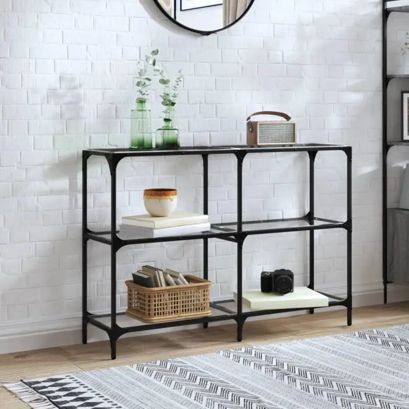 Consoletafel met glazen blad voor stijl en functionaliteit in je kamer - Doorzichtig / 118.5 x 30 x 81 cm / 1