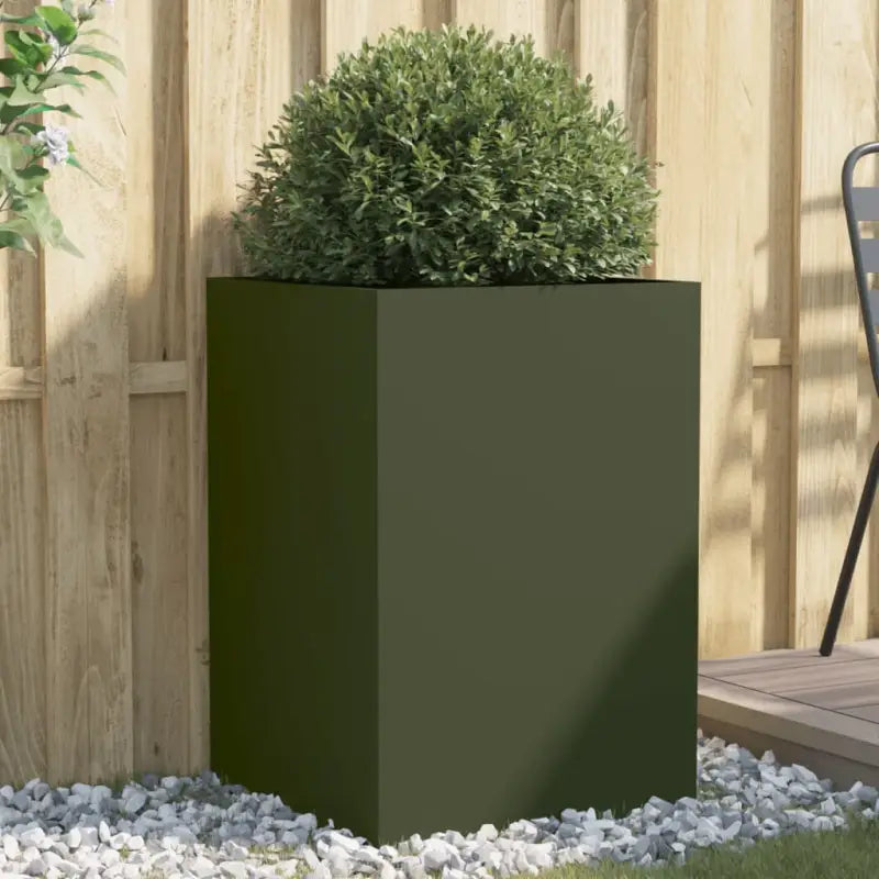 Cortenstalen plantenbakken voor tuin balkon en terras - Staal/Groen / 52 x 48 x 75 cm / 1 - Bloempotten & plantenbakken