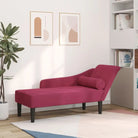 Darkgrijs materiaal chaise longue voor ultiem comfort en ontspanning - Wijnrood / 1 - Chaises longues