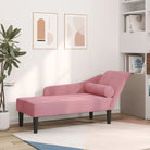 Darkgrijs materiaal chaise longue voor ultiem comfort en ontspanning - Roze / 1 - Chaises longues