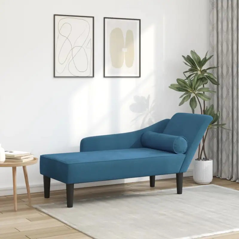 Darkgrijs materiaal chaise longue voor ultiem comfort en ontspanning - Blauw / 1 - Chaises longues