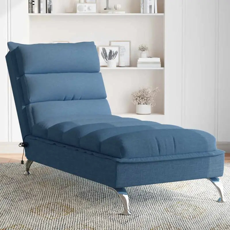 Decoratieve chaise longue met multiplex lattenbodem en duurzame stof - Blauw / 1 / met massage - Chaises longues