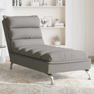 Decoratieve chaise longue met multiplex lattenbodem en duurzame stof - Taupe / 1 / met massage - Chaises longues
