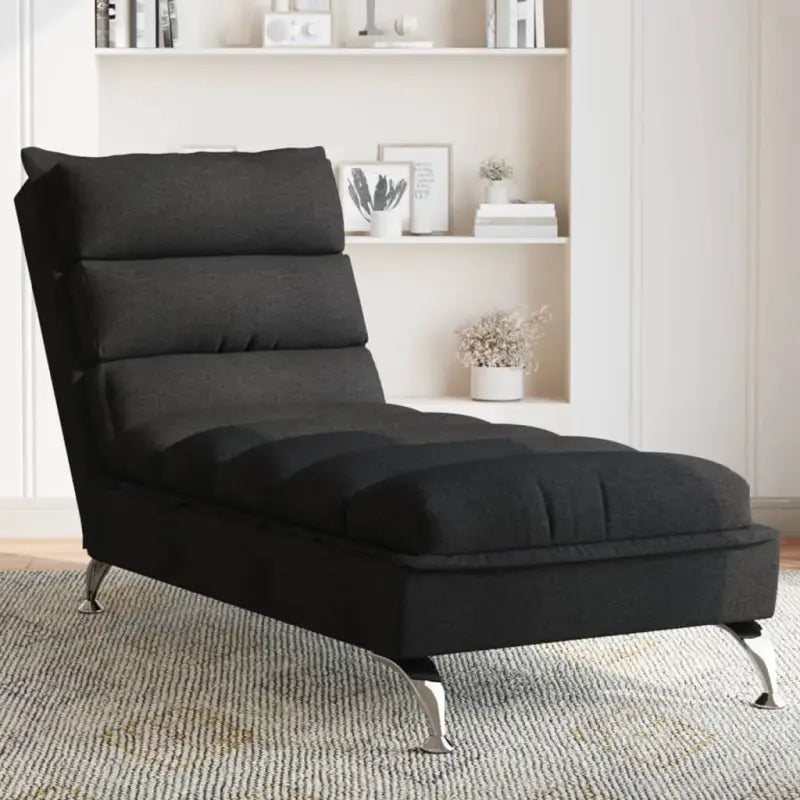 Decoratieve chaise longue met multiplex lattenbodem en duurzame stof - Zwart / 1 / zonder massage - Chaises longues