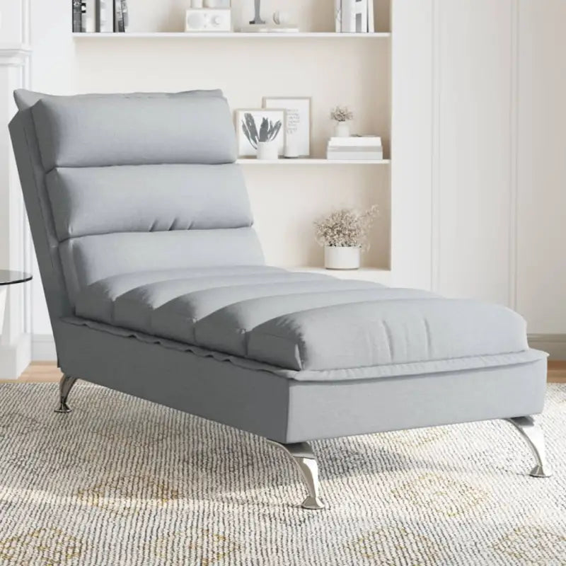 Decoratieve chaise longue met multiplex lattenbodem en duurzame stof - Lichtgrijs / 1 / zonder massage - Chaises longues