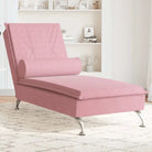 Decoratieve massage chaise longue met multiplex lattenbodem en fluweel gevoel - Roze / 1 - Chaises longues