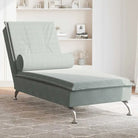 Decoratieve massage chaise longue met multiplex lattenbodem en fluweel gevoel - Lichtgrijs / 1 - Chaises longues