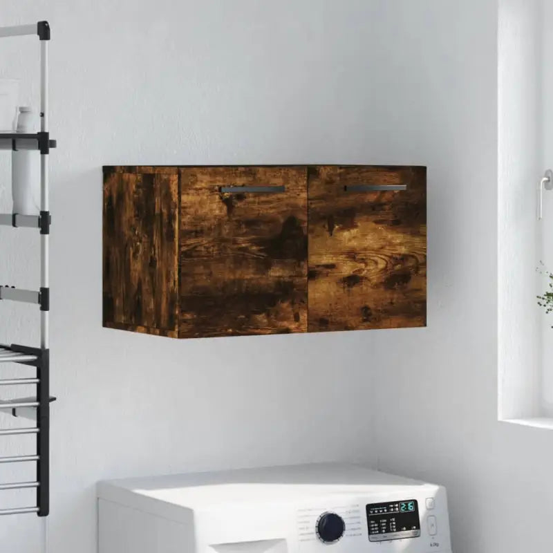 Decoratieve wandkast van bewerkt hout voor in je interieur - Gerookt eiken / 60 x 36.5 x 35 cm / 1 - Opbergkasten &