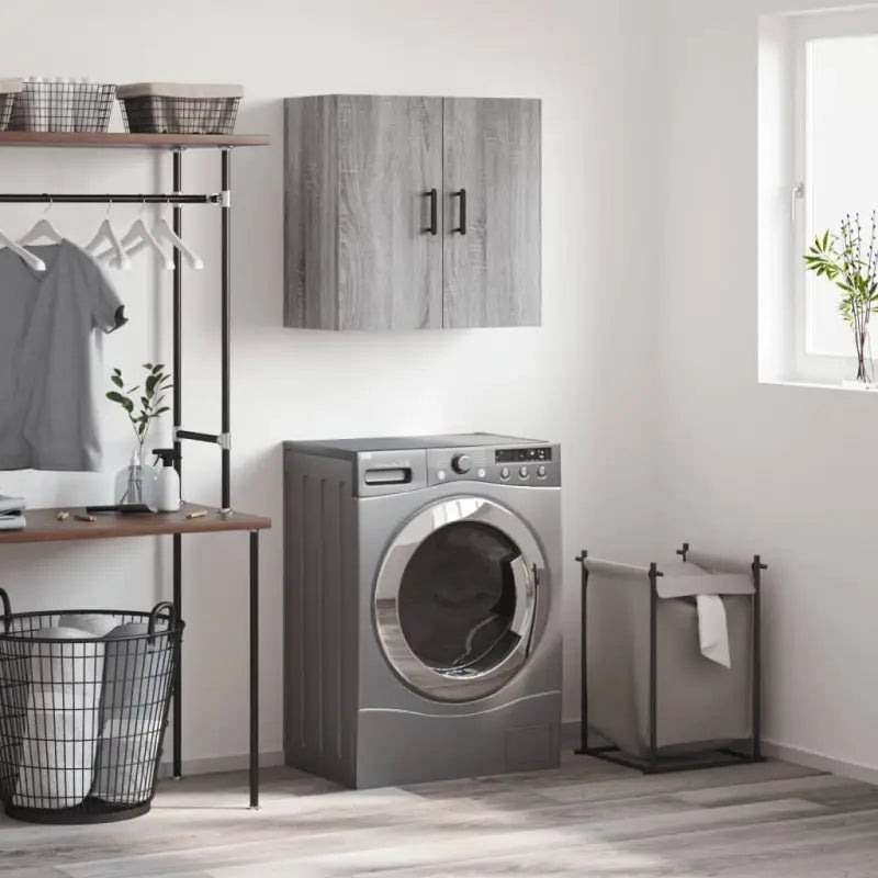 Decoratieve wandkast van bewerkt hout voor praktisch en stijlvol opbergruimte - Grijs sonoma / 1 - Opbergkasten &