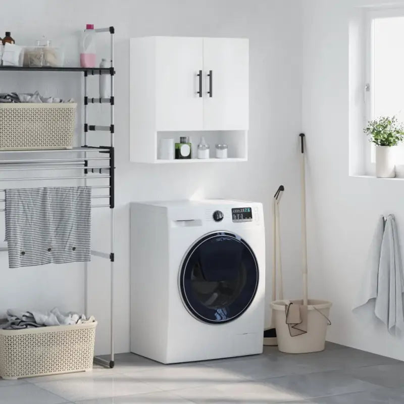 Decoratieve wandkast van bewerkt hout voor praktische opbergruimte - Hoogglans wit / 1 - Opbergkasten & lockerkasten