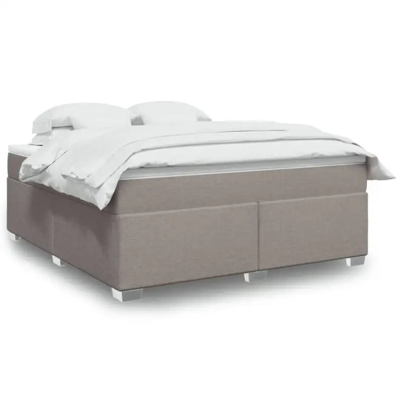 Donkerbruin boxspringbed met ademend vermogen en zachte materiaal vulling - Taupe / 180 x 200 cm - Bedden & bedframes