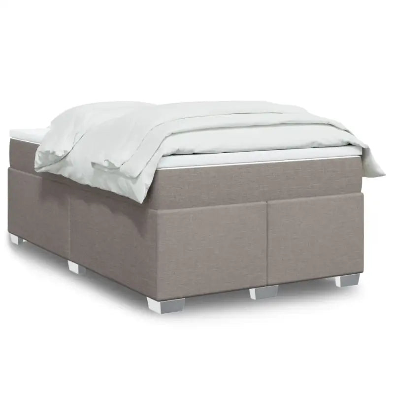 Donkerbruin boxspringbed met ademend vermogen en zachte materiaal vulling - Taupe / 120 x 190 cm - Bedden & bedframes