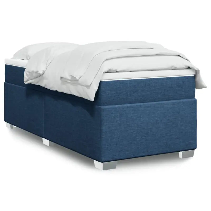 Donkerbruin boxspringbed met ademend vermogen en zachte materiaal vulling - Blauw / 100 x 200 cm - Bedden & bedframes