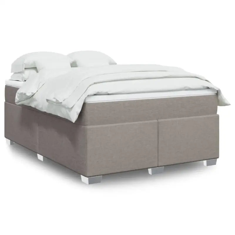 Donkerbruin boxspringbed met ademend vermogen en zachte materiaal vulling - Taupe / 160 x 200 cm - Bedden & bedframes