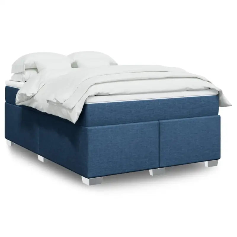 Donkerbruin boxspringbed met ademend vermogen en zachte materiaal vulling - Blauw / 160 x 200 cm - Bedden & bedframes