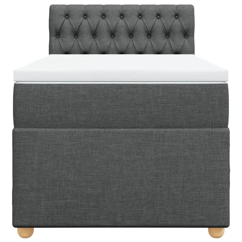 Donkergrijs boxspringbed met ademend vermogen en duurzaam polyester materiaal - Bedden & bedframes