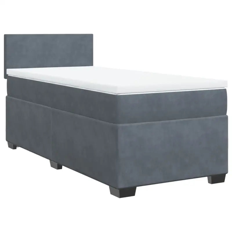 Donkergrijs boxspringbed met zacht fluweel en comfortabel vulling - Bedden & bedframes